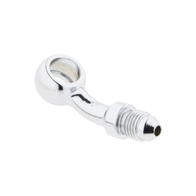 Chrome 3/8in. (10mm) ID, 35 Degree Banjo – Male #3 End.