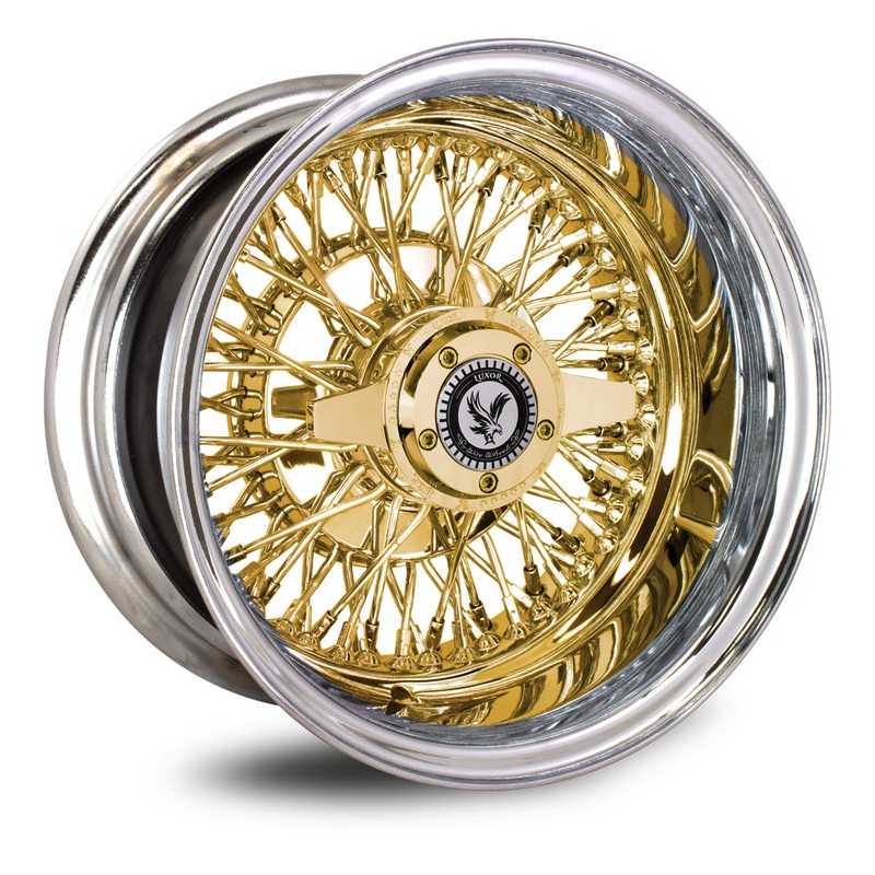 4PCS LUXOR 14X7 WIRE WHEELS GOLD