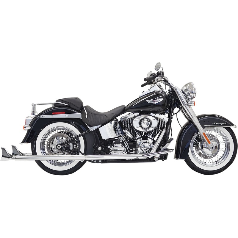 True Duals 36″ Long Fishtail Mufflers, Chrome – 07-16 Softail