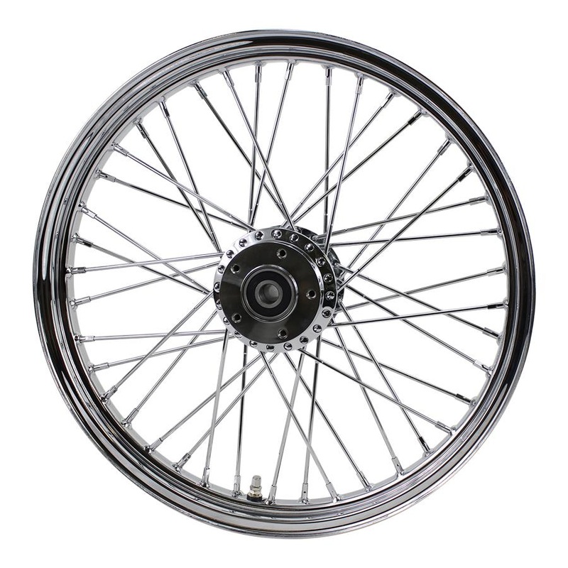Chrome Front 40 Spoke Wheel 19 “x 2.15” (fits Harley FXD 2000-03,Sportster 2000-07) Billet Hub