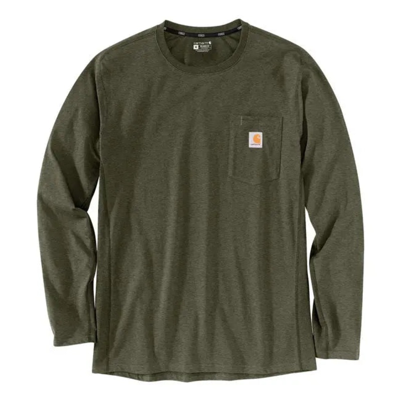 Carhartt Force Flex Pocket Long Sleeves T-Shirt Basil Heather