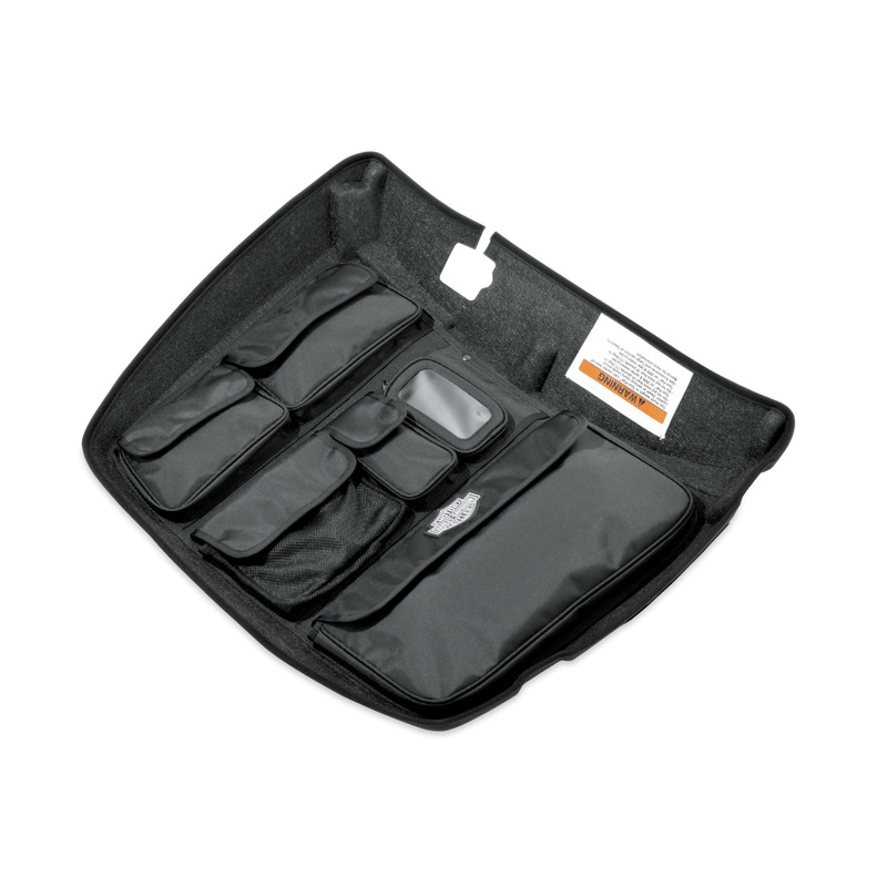 Harley Davidson 53000302 Tour-Pak Lid Fitted Lining with Organizer – Gray TOUR-PAK LID ORGANIZER & LININ