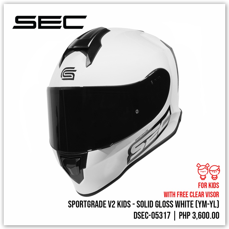 Sportgrade V2 Kids – Solid Gloss White