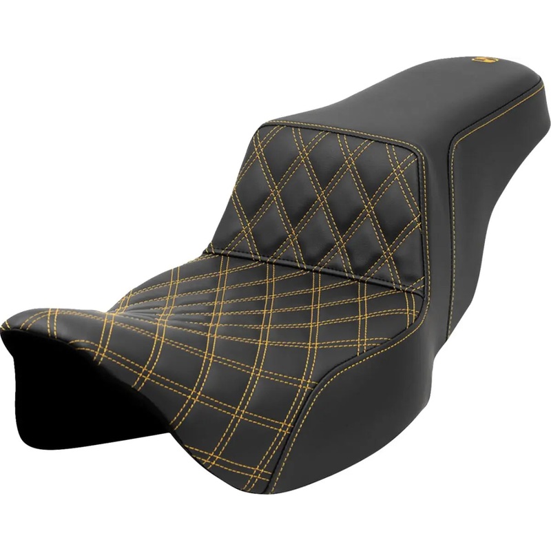 Saddlemen Lattice Stitch Step-Up Black Stitching / Gold Stitching Seat Black / Gold