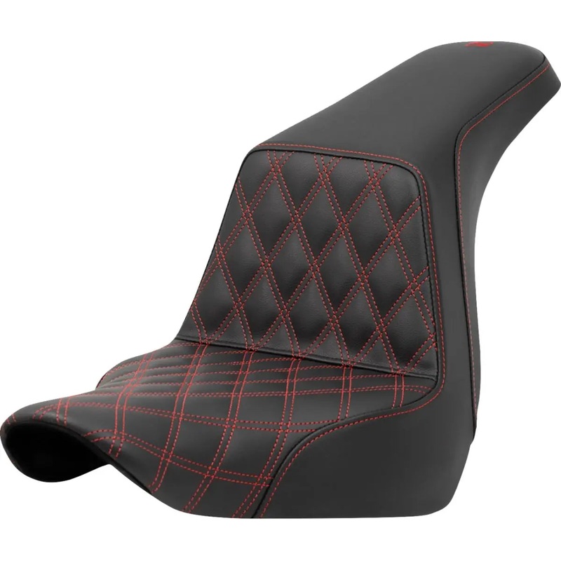 Saddlemen Lattice Stitch Step-Up Red Stitching Seat Black / Red