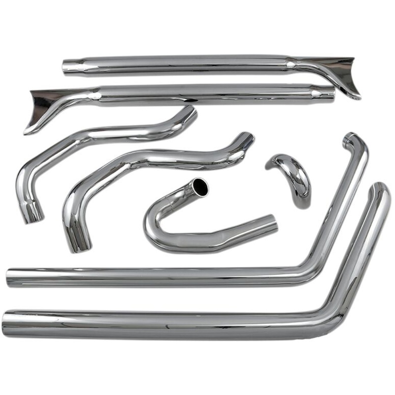 True Duals 33″ Long Fishtail Mufflers, Chrome – Softail (No Baffle)