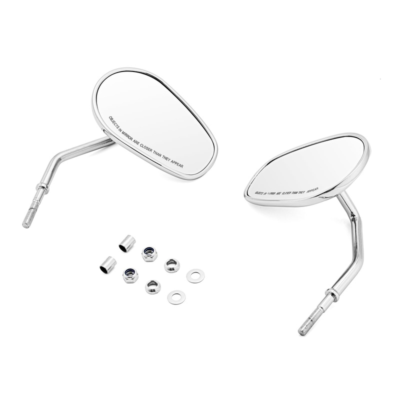 Motorcycle Harley Dyna Super Glide FXD Road King 8mm 360 Adjust Long Stem Rear View Side Tapered Mirrors