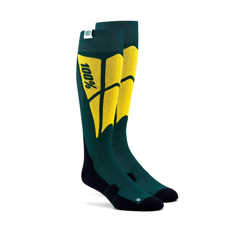 100% Hi Side Performance Moto Socks Green