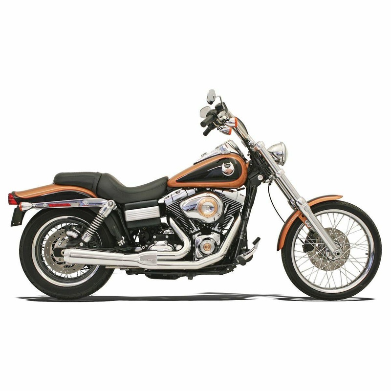 Bassani – Road Rage 2-Into-1 Upswept Exhaust Short – 2006-2017 Dyna FXD – Stepped Headers – Chrome