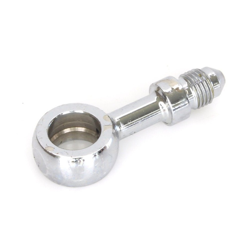 Chrome True 12mm ID, 180 Degree Straight Banjo – Male #3 End.