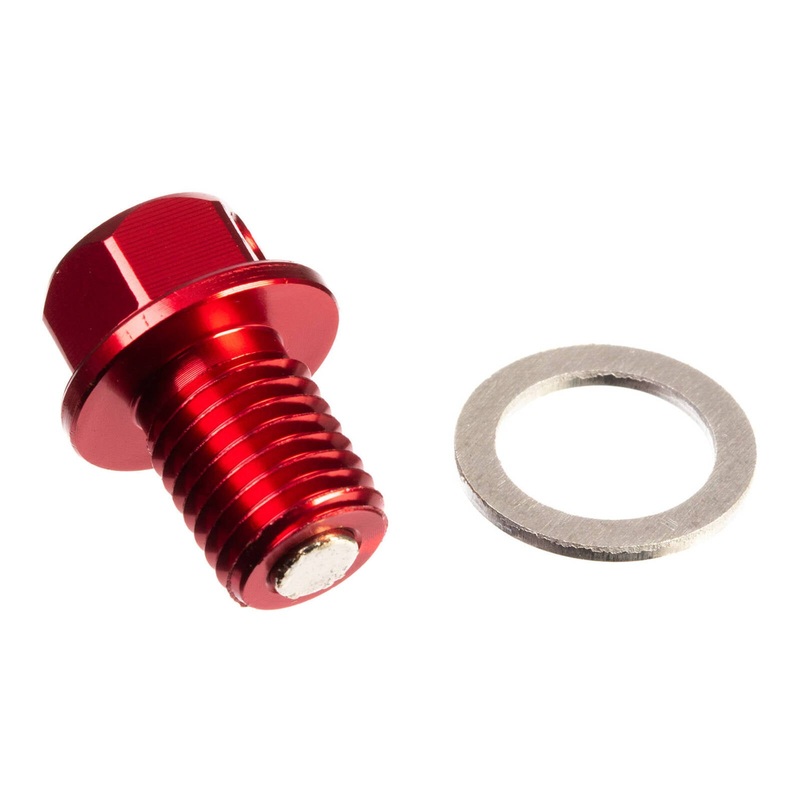 Whites Magnetic Sump Plug M12 x 15 x 1.5 – Red