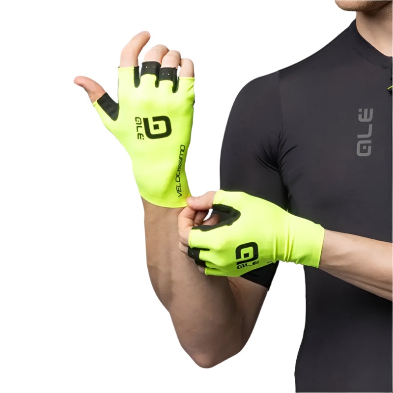 Ale Clothing Velocissimo Summer Cycle Mitts Fluo / Black