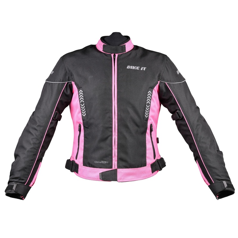 Bike It ‘Insignia’ Ladies Motorcycle Jacket (Pink) – Size 14 / Extra Large