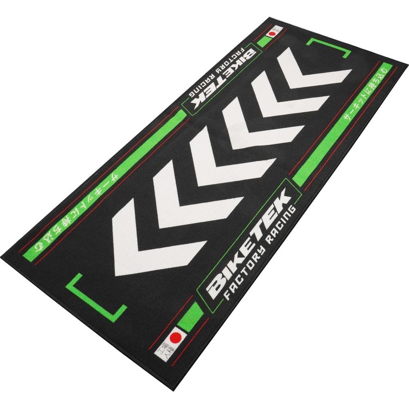 BikeTek Series 7 Garage Mat Rising Sun Black / Green