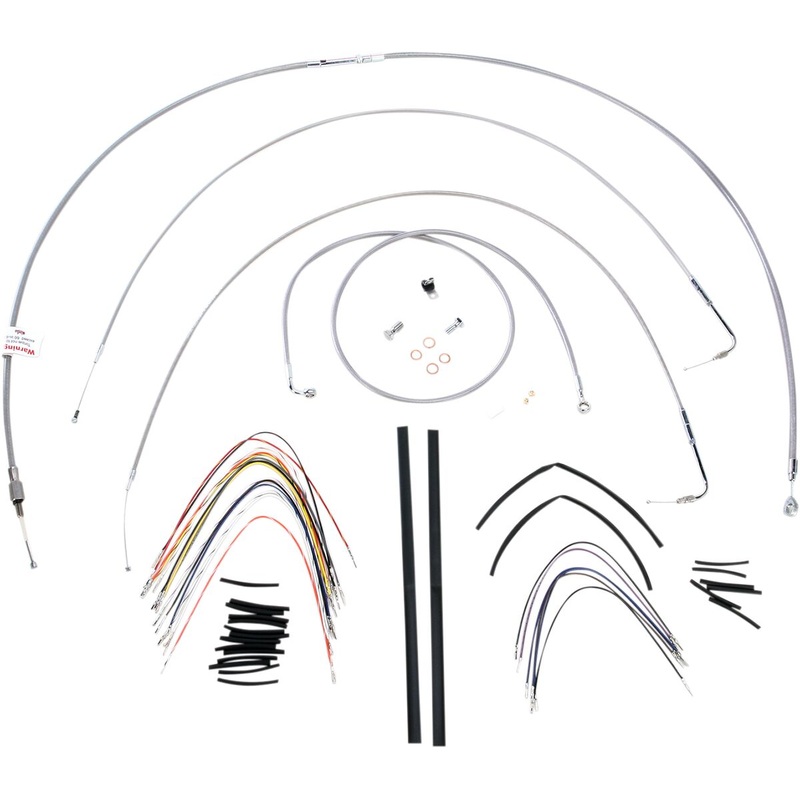 Cable Kit 18″ Braided Stainless Steel Handlebar W/O Abs