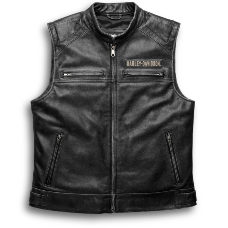 Genuine Harley-Davidson Men’s Passing Link Leather Vest 98109-16VM