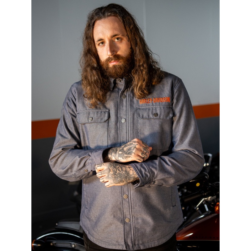 Genuine Harley Davidson Men’s Operative Riding Shirt Jacket – Peacoat 98101-23EM