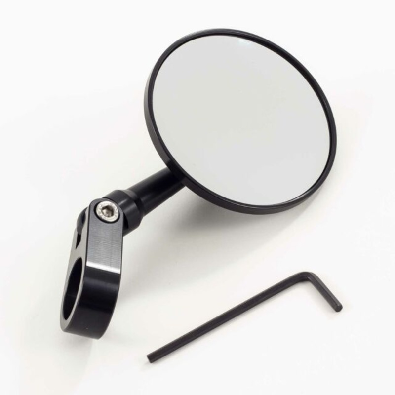 Oberon Performance Clamp Round Bar End Mirror – Black