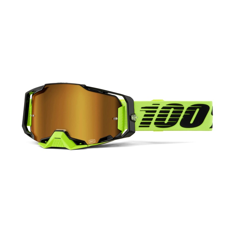 100% Armega Goggles Neon Yellow / Mirror Gold Lens