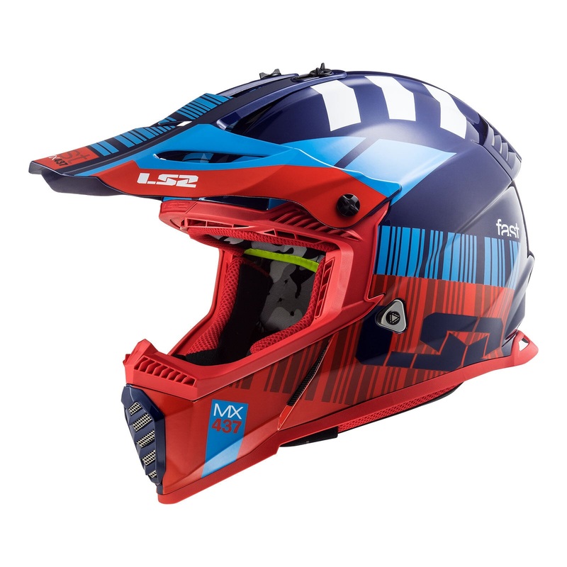 LS2 MX437 Fast Evo Xcode – Red / Blue