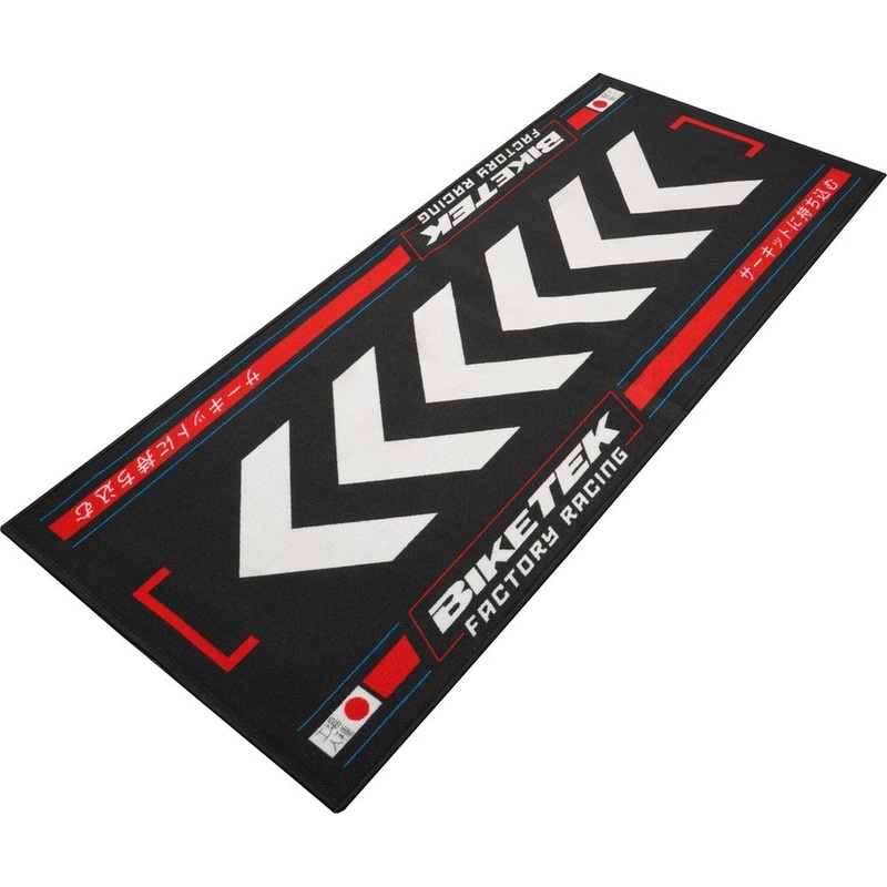 BikeTek Series 7 Garage Mat Rising Sun Black / Red