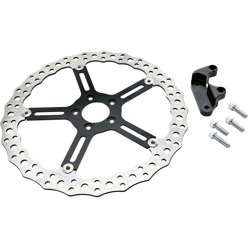 15″ Jagged Left Big Brake Rotor Hub Mount, Black –  20+ LowRider S/ST & 18-21 SportGlide