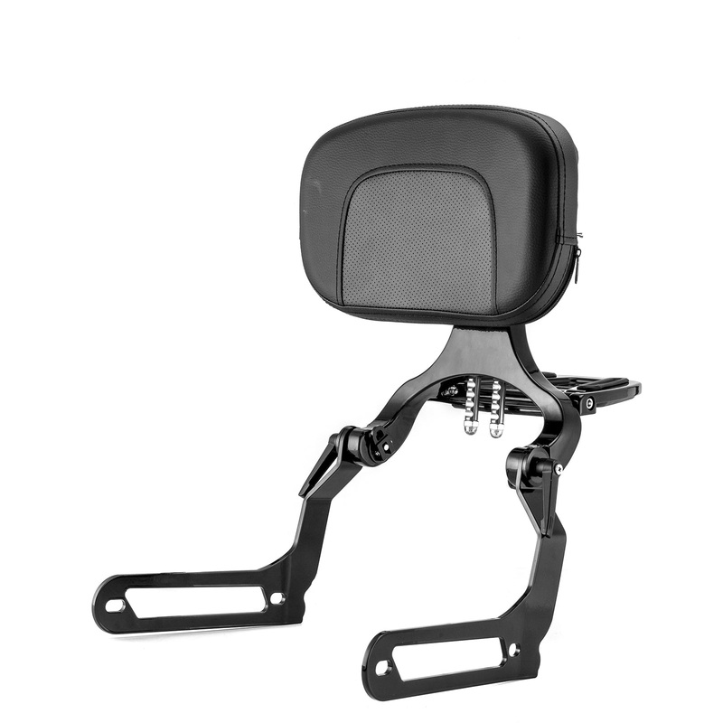 2018-2024 Harley Softail Fat Bob FXFB FXFBS Gloss Black Adjustable Foldable Passenger Driver Backrest