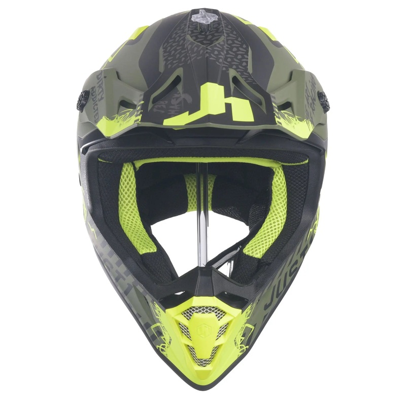 Just1 J38 MX Mask Fluo Yellow / Black / Matt Army Green