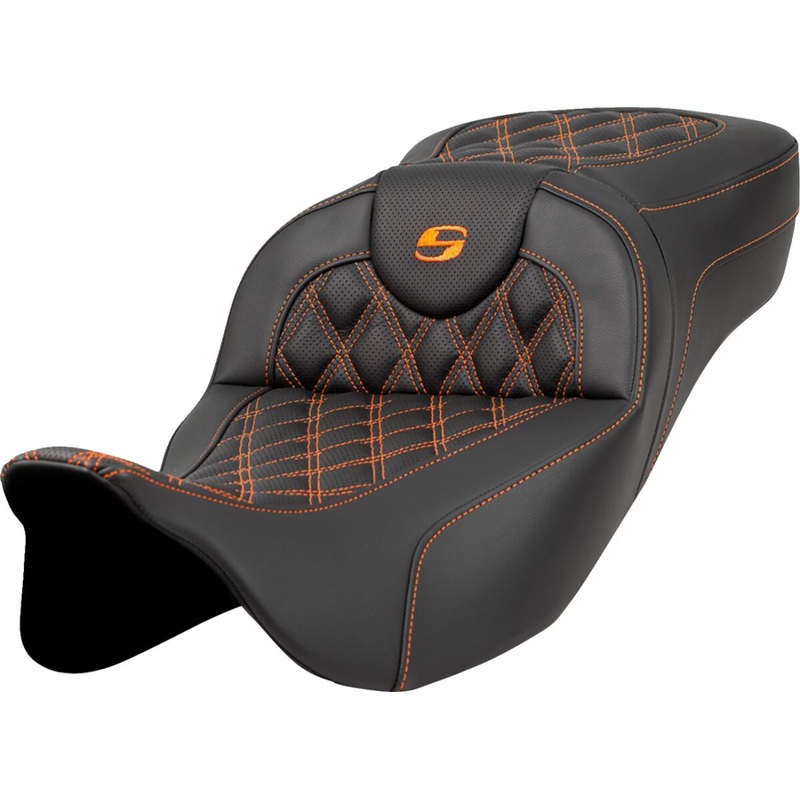 Roadsofa LS Extended Reach Seat, Orange Stitch – 08-23 Touring