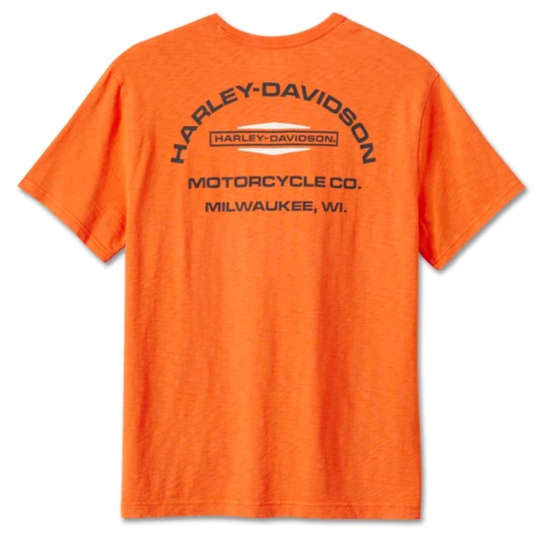 Harley-Davidson Men’s Stacked Bar & Shield Slub Tee – Harley Orange 96013-25VM