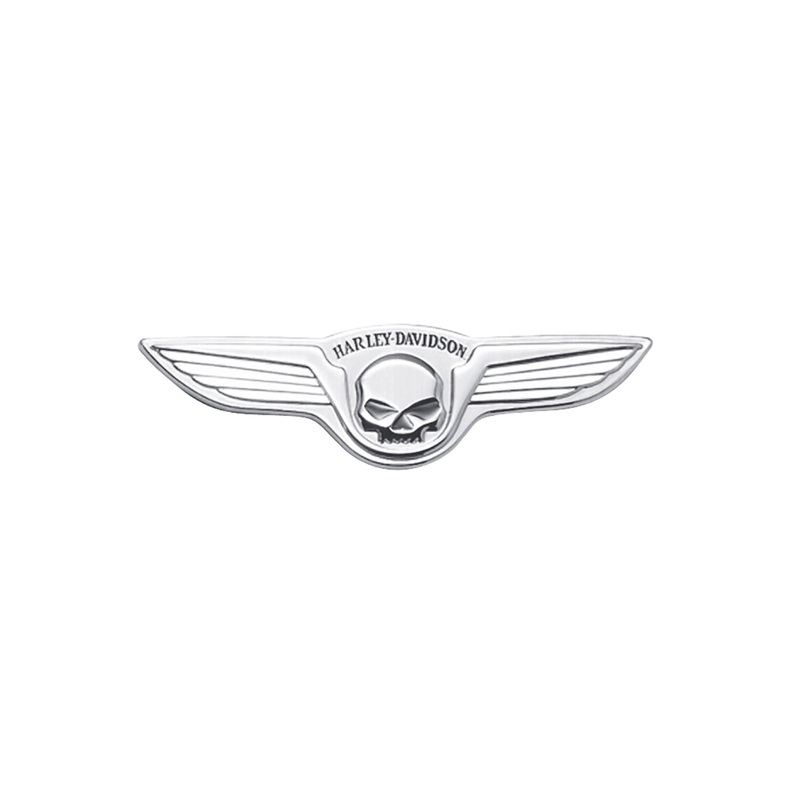 Harley Davidson 91723-02 Skull with Wings Chrome Medallion MEDALLION ASY,HD SKULL W/WINGS
