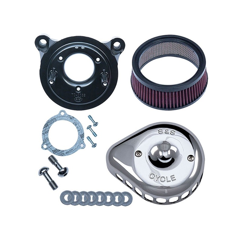 Mini Teardrop Air Cleaner Kit – Chrome. Fits Twin Cam 2008-2017 with Throttle-by-Wire.