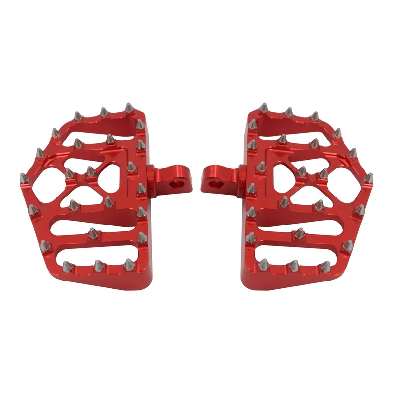 Red CNC Male Mount-Style Wide Footboards for Harley ’84-’25 | Mactions