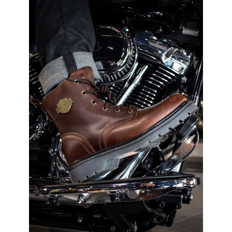 Harley Davidson Mens Asherton 5″ Lace Ankle Boot – Brown   D93782