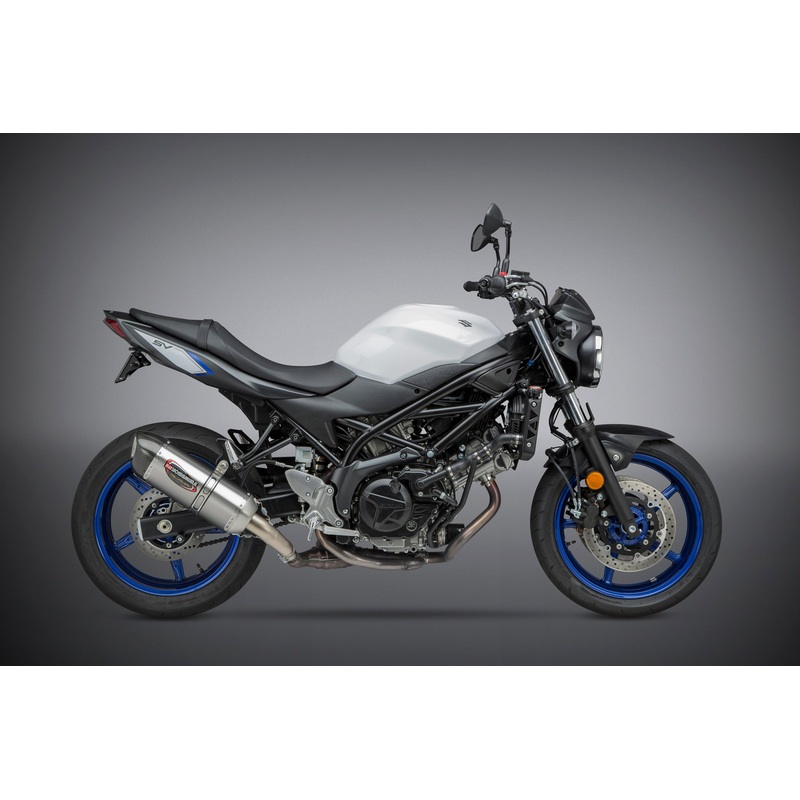 SV650 17-24/SV650X 19-24 Alpha Stainless Slip-On Exhaust, w/ Stainless Muffler