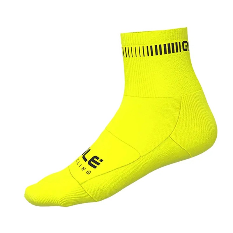 Ale Clothing Logo Q-Skin 12 CM Cycle Socks Yellow / Black