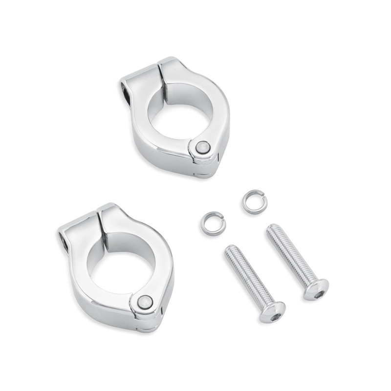 Harley Davidson 68000171 LED Fog Lamp Engine Guard Clamp Kit – Chrome KIT-MNTG,FOG LT,TOURING W/O LW