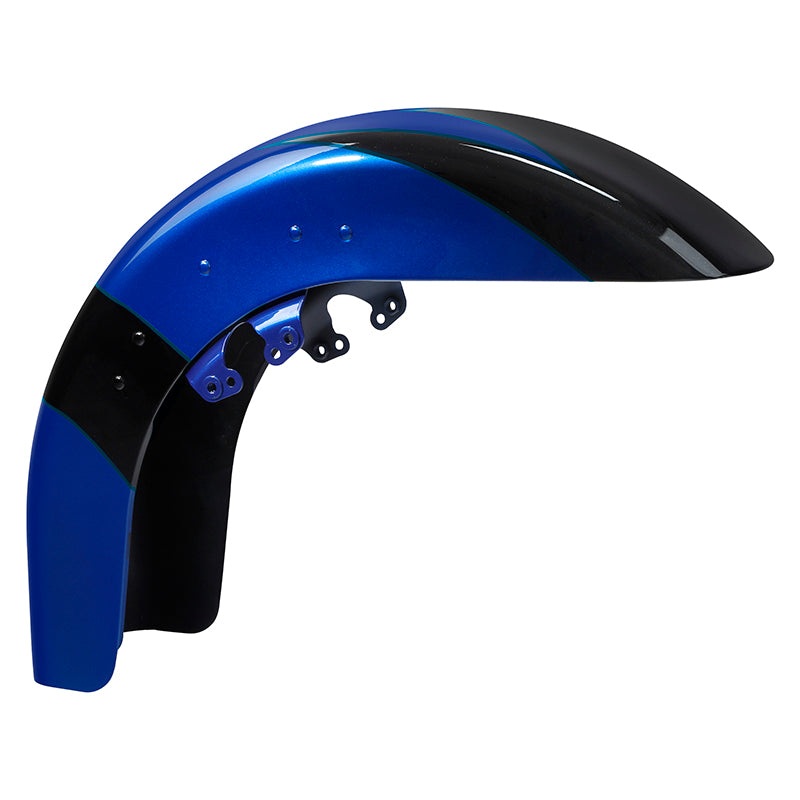 HR3 Candy Cobalt / Indigo Ink  Motorcycle 18″ Wide Tire Front Mudguard Fender For Harley Touring Models 2014-2023