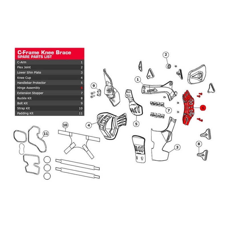 Leatt Hinge Assembly C-Frame Pro ’17 Right