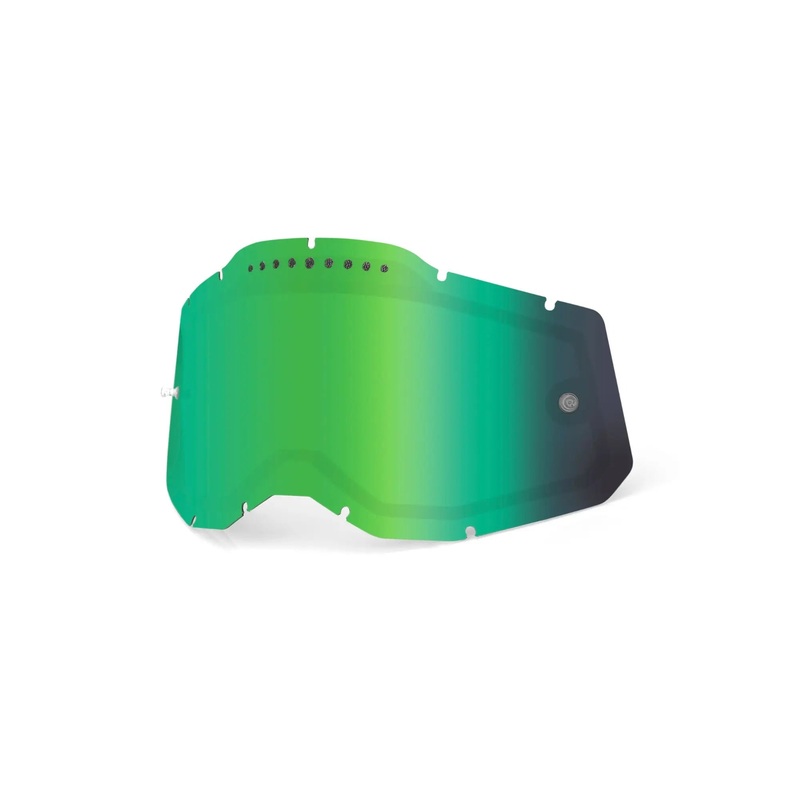 100% Racecraft 2 / Accuri 2 / Strata 2 Dual Pane Vented Lens Green Mirror