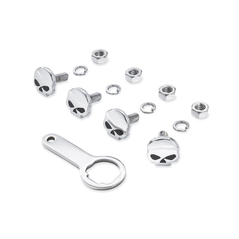 Harley Davidson 94546-05Skull License Plate Mounting Hardware LICENSE PLATE BOLT KIT, SKULL