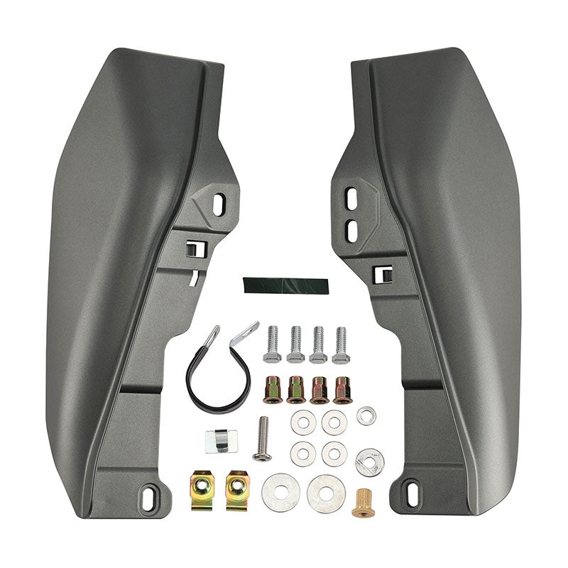 HR3 Charcoal Denim  / Black Denim Mid-Frame Air Deflectors For Harley Touring and Trike Models  09-24