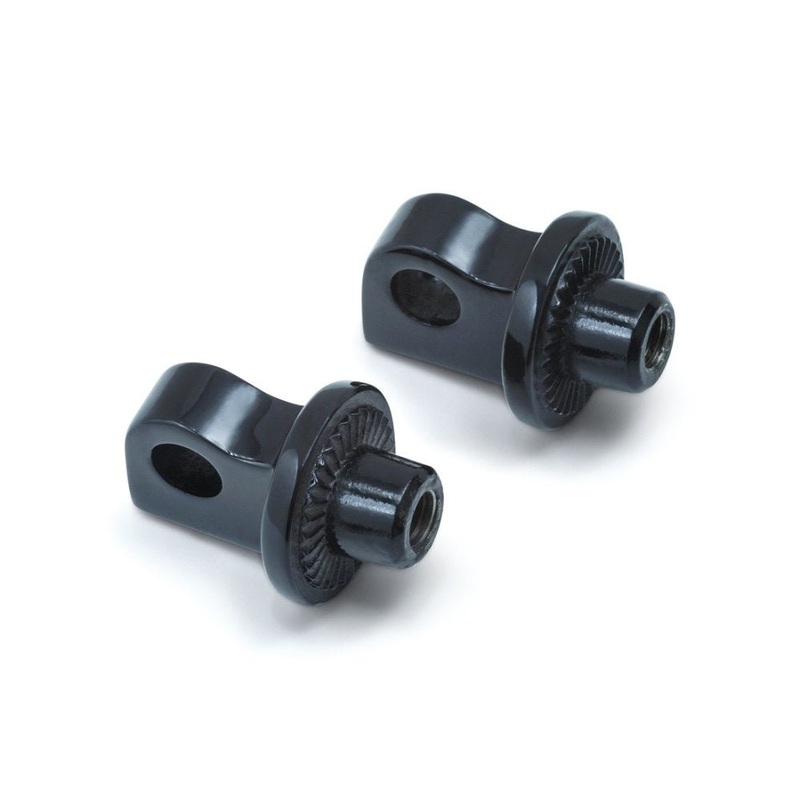 Front & Rear Splined Footpeg Mounts – Black.