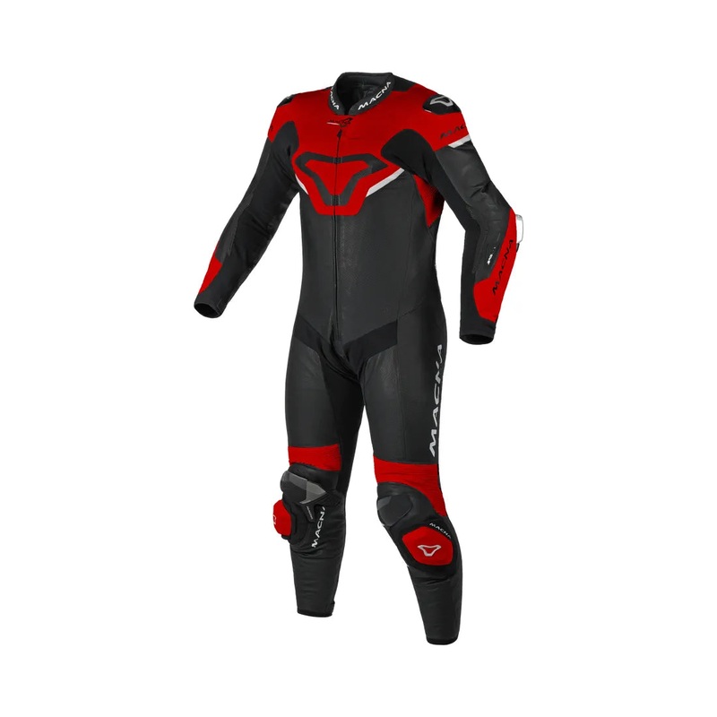 Macna Mizuro 1-Piece Leather Suit Black / Red
