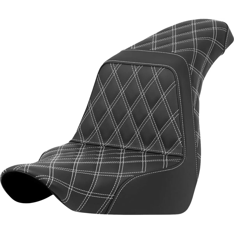 Saddlemen Lattice Stitch Step-Up White Stitching Seat Black / White