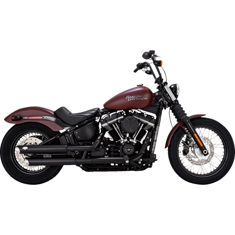 Slip-On Twin Slash 3″, Black – 18-23 Softail