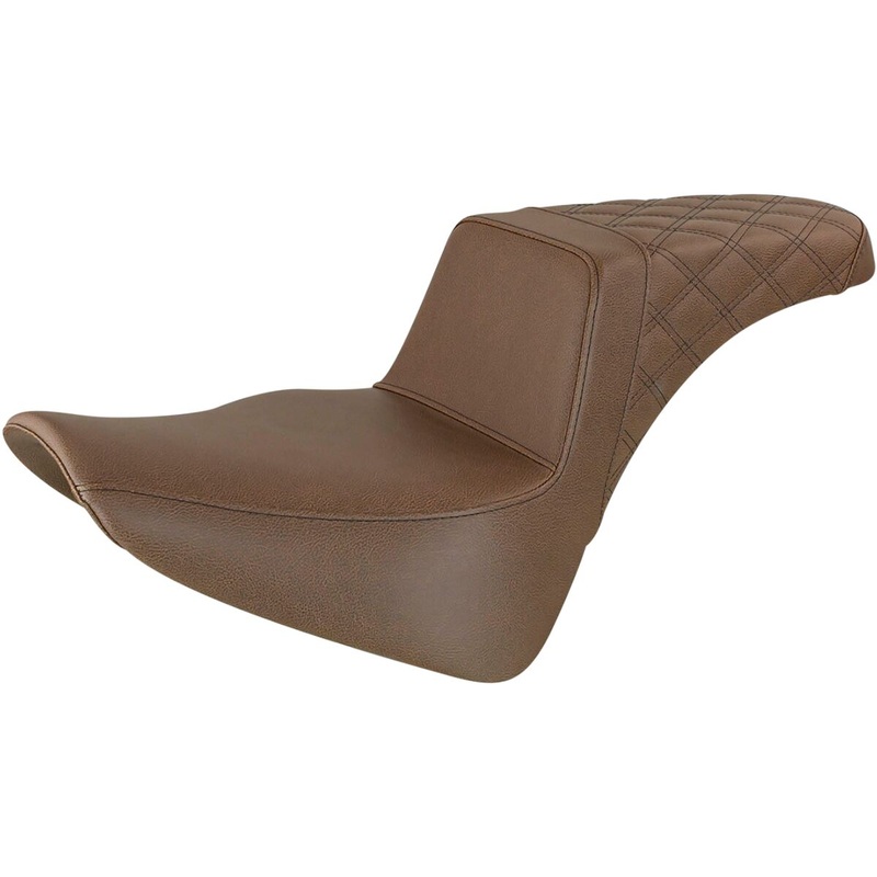 Step Up Rear LS Seat, Brown – 18+ Softail (FLDE Softail Deluxe, FLHC/S Softail Heritage & Heritage Classic, FLSL Softail Slim)