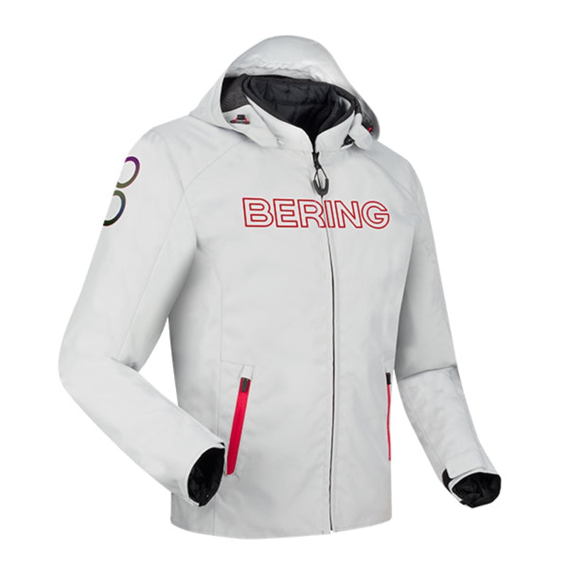 Bering Warwick Textile Jacket Light Grey / Red