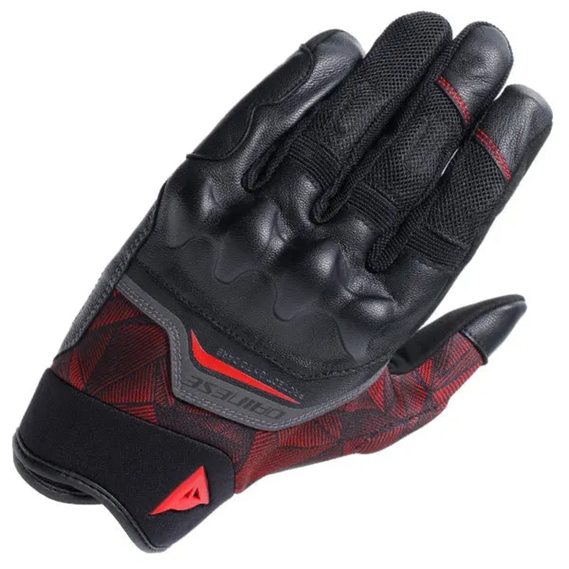 Dainese Ermex Textile Gloves Black / Lava Red