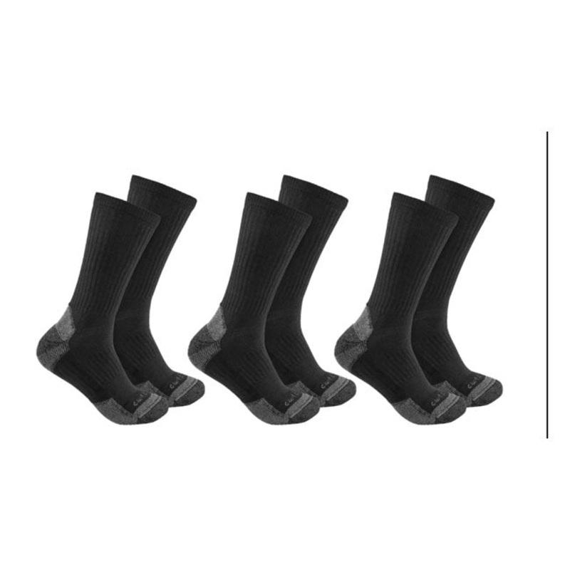 Carhartt Cotton Blend Crew Sock Black – Pack Of 3